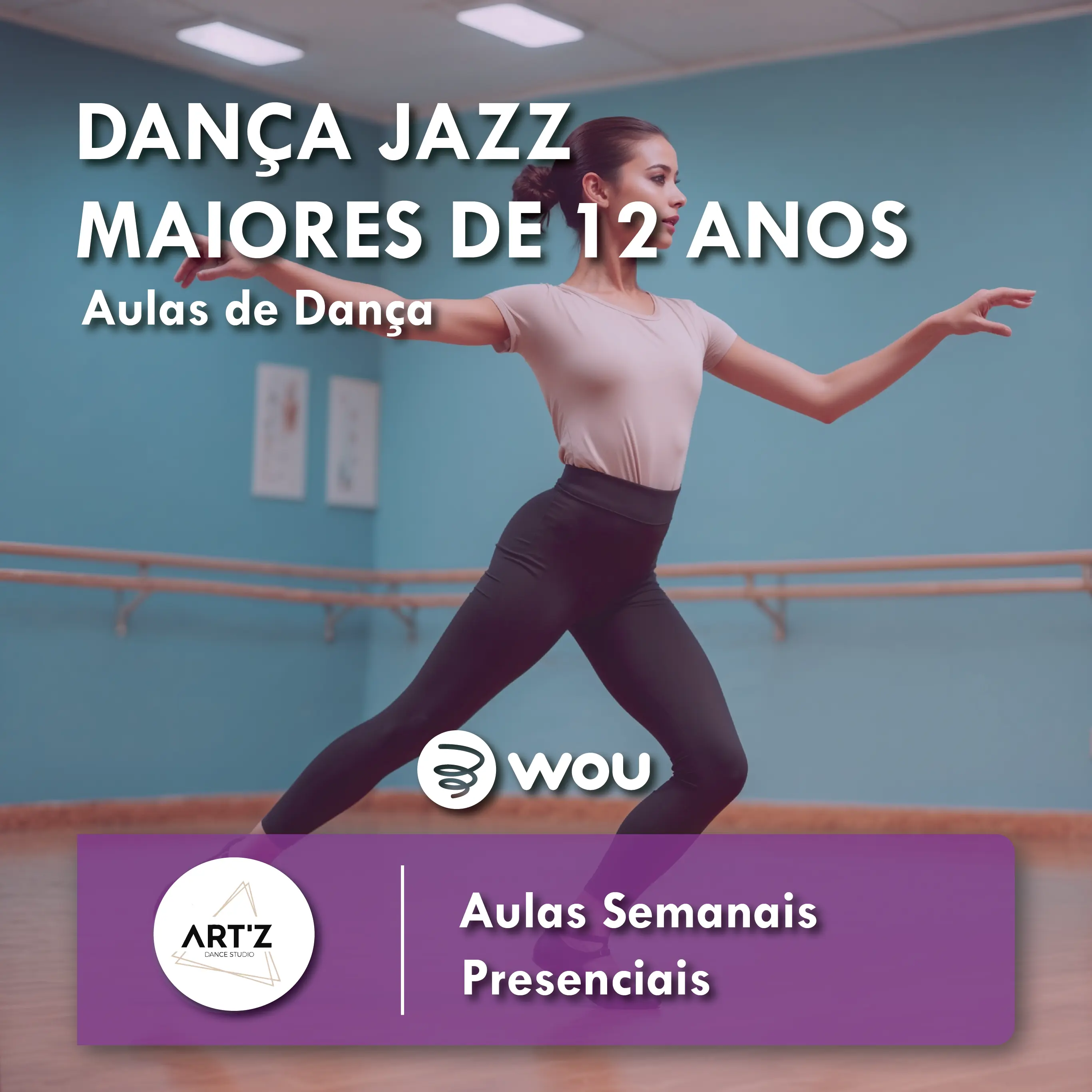 Aulas de Dança Jazz para maiores de 12 anos em Vagos
